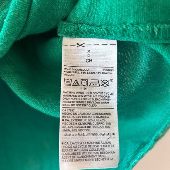 OLD NAVY Linen Green Tie Front Midi Sundress - Picture 3 of 8